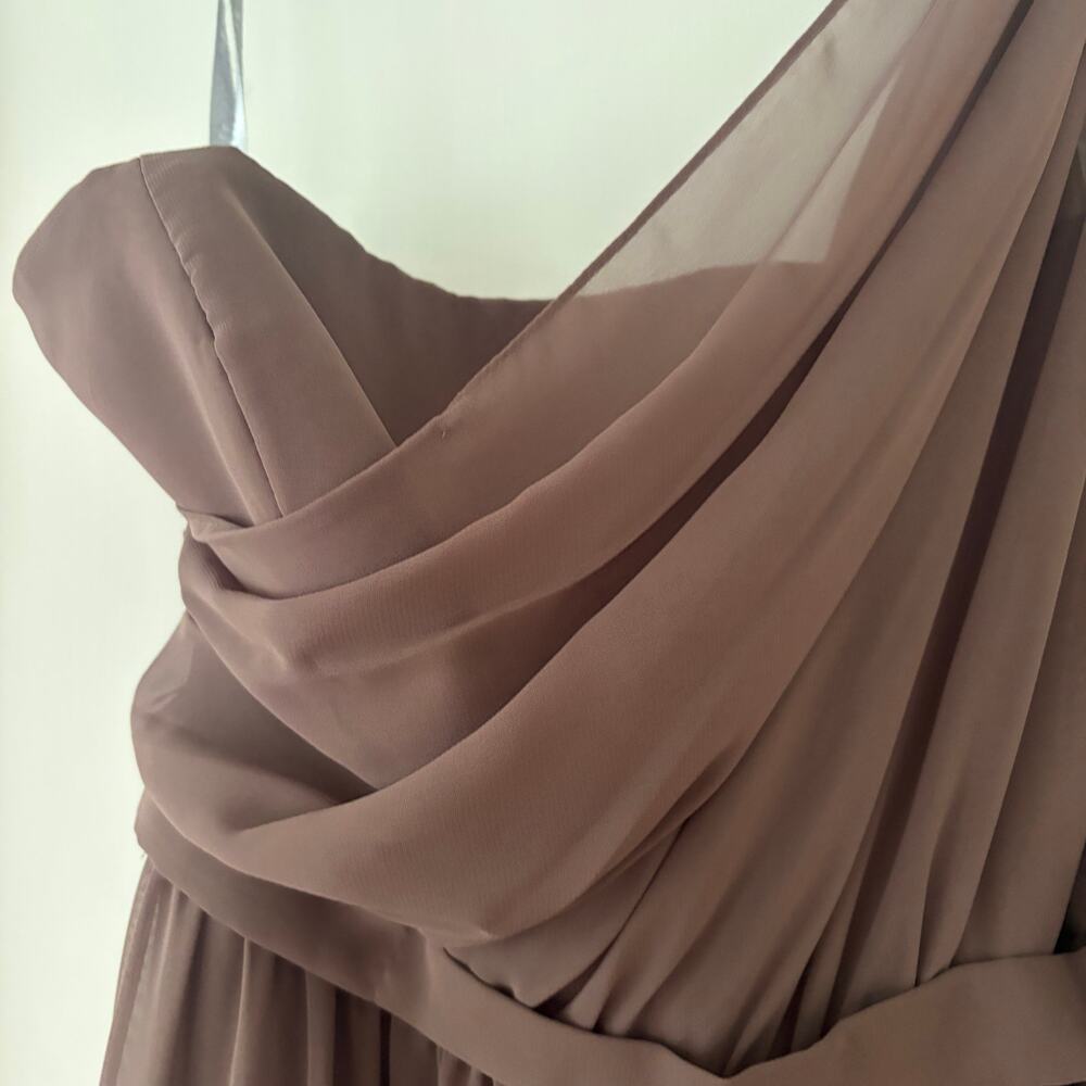 Alfred Angelo Mocha Chiffon Bridesmaid/Prom Dress Size 10 Mocha 7243 - Picture 4 of 10